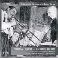 A capa mostra três músicos, um está tocando trompete, outro piano e o terceiro está assistindo a cena.