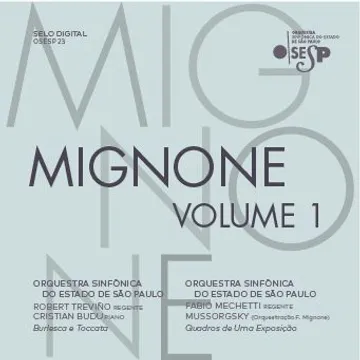 Capa em azul claro com escritos em cinza "Mignone volume 1"